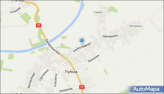 Tryńcza, Wyszyńskiego Stefana, ks. kard., mapa Tryńcza