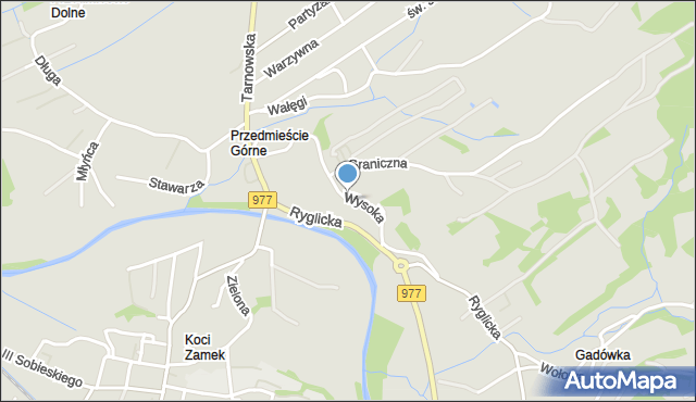 Tuchów, Wysoka, mapa Tuchów