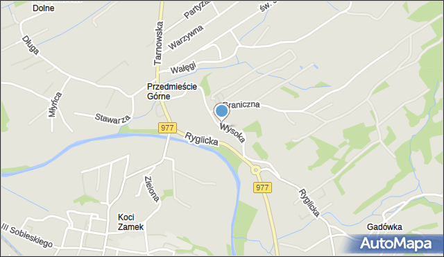 Tuchów, Wysoka, mapa Tuchów