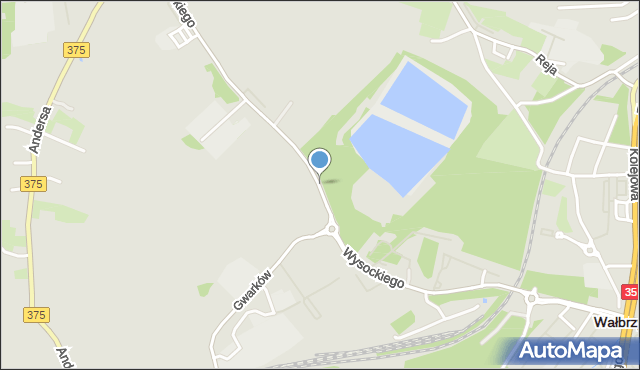 Wałbrzych, Wysockiego Piotra, mapa Wałbrzycha