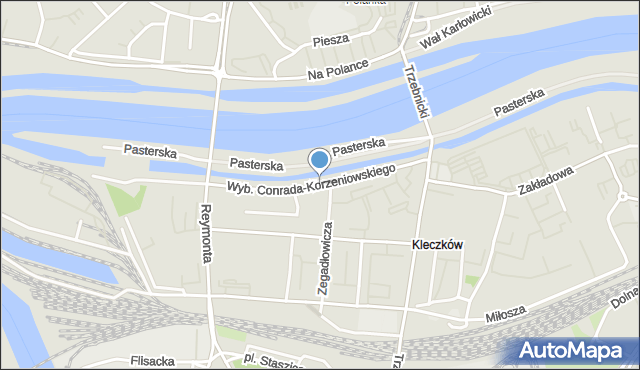 Wrocław, Wybrzeże Józefa Conrada-Korzeniowskiego, mapa Wrocławia