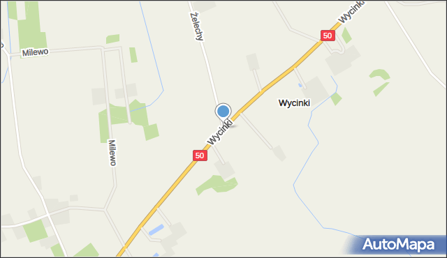 Wycinki gmina Sochocin, Wycinki, mapa Wycinki gmina Sochocin