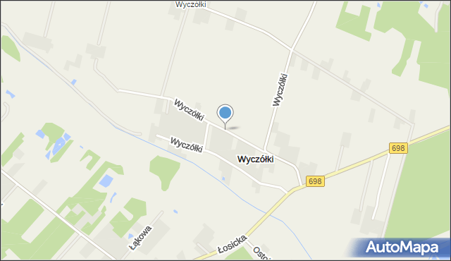 Wyczółki gmina Mordy, Wyczółki, mapa Wyczółki gmina Mordy