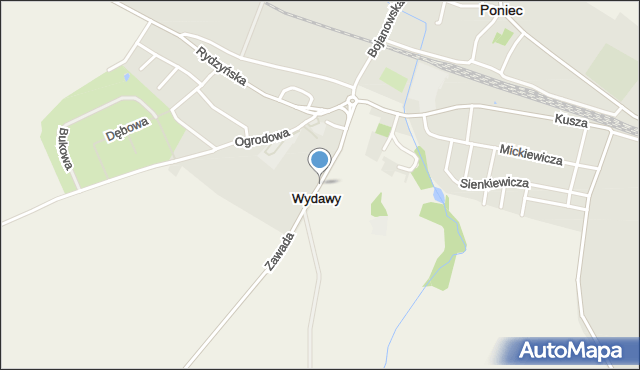 Wydawy gmina Poniec, Wydawy, mapa Wydawy gmina Poniec