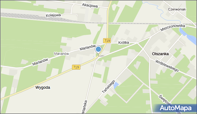 Wygoda gmina Puszcza Mariańska, Wygoda, mapa Wygoda gmina Puszcza Mariańska