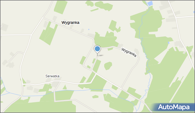 Wygranka gmina Kłoczew, Wygranka, mapa Wygranka gmina Kłoczew