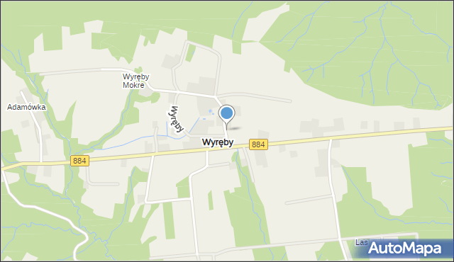 Wyręby gmina Dynów, Wyręby, mapa Wyręby gmina Dynów