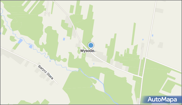 Wysocin gmina Przyłęk, Wysocin, mapa Wysocin gmina Przyłęk