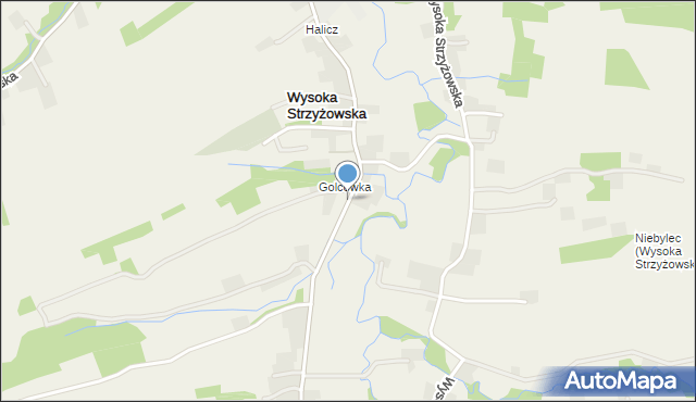 Wysoka Strzyżowska, Wysoka Strzyżowska, mapa Wysoka Strzyżowska