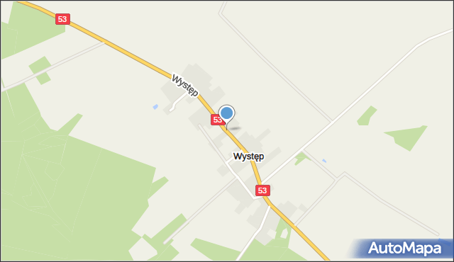 Występ gmina Rozogi, Występ, mapa Występ gmina Rozogi