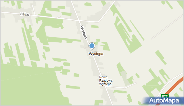 Występa, Występa, mapa Występa