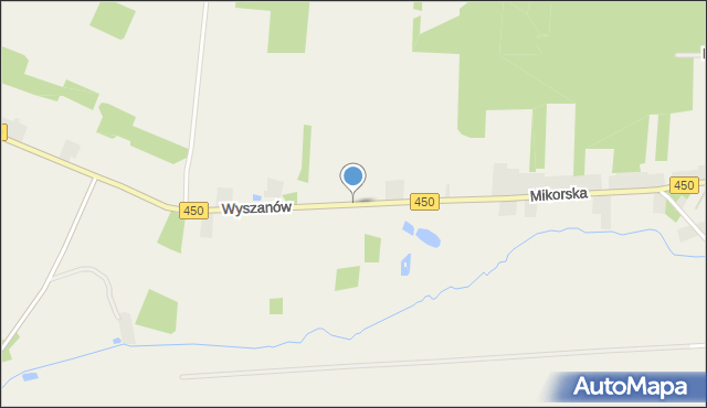 Wyszanów gmina Wieruszów, Wyszanów, mapa Wyszanów gmina Wieruszów