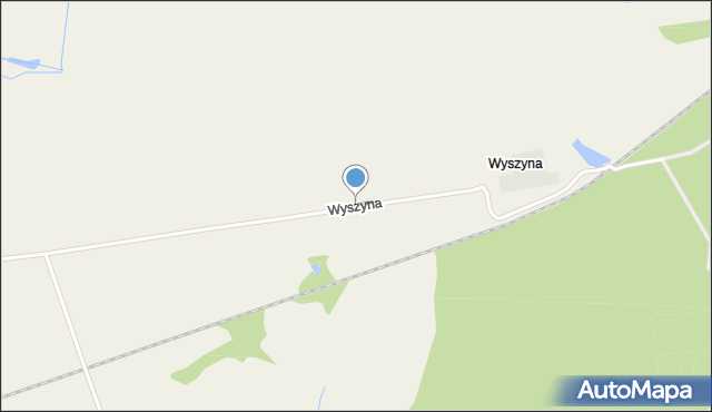 Wyszyna gmina Czerwieńsk, Wyszyna, mapa Wyszyna gmina Czerwieńsk