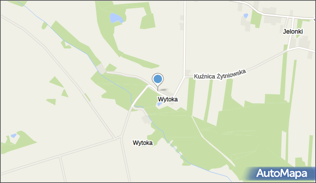 Wytoka gmina Rudniki, Wytoka, mapa Wytoka gmina Rudniki