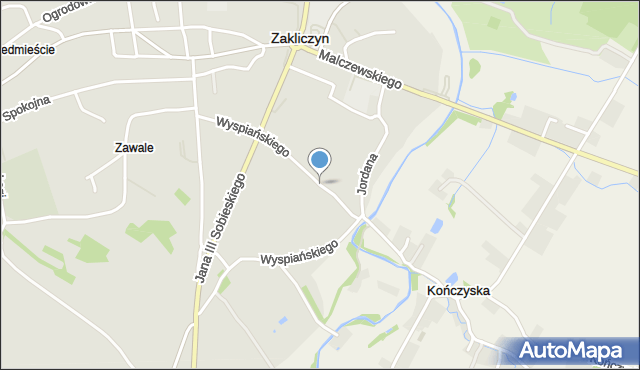 Zakliczyn powiat tarnowski, Wyspiańskiego Stanisława, mapa Zakliczyn powiat tarnowski