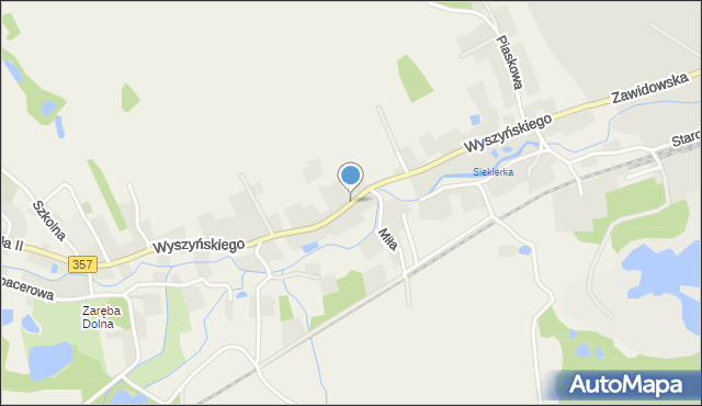 Zaręba gmina Siekierczyn, Wyszyńskiego Stefana, ks. prym. kard., mapa Zaręba gmina Siekierczyn