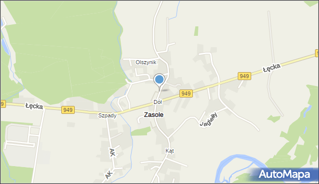 Zasole, Wypoczynkowa, mapa Zasole