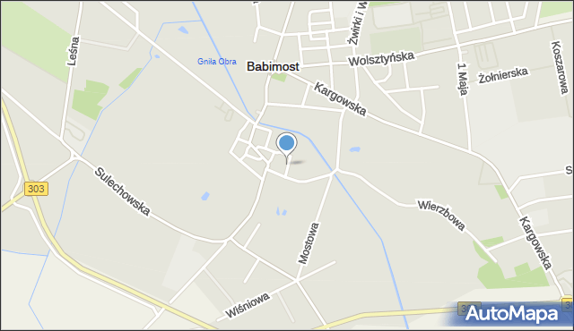 Babimost, Za Ratuszem, mapa Babimost