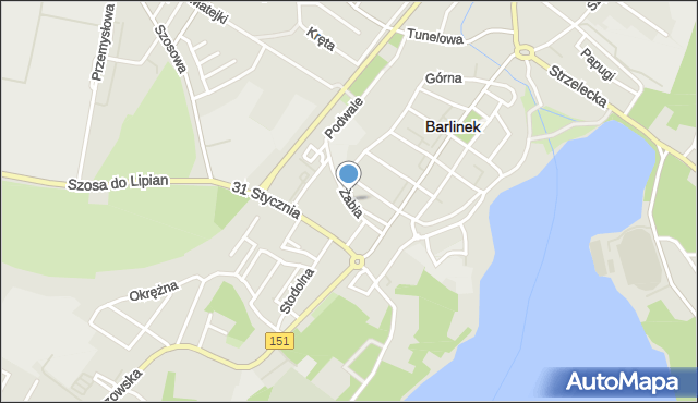 Barlinek, Żabia, mapa Barlinek
