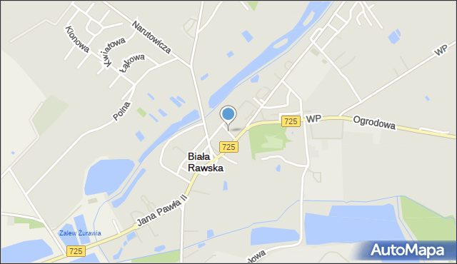 Biała Rawska, Zakątna, mapa Biała Rawska