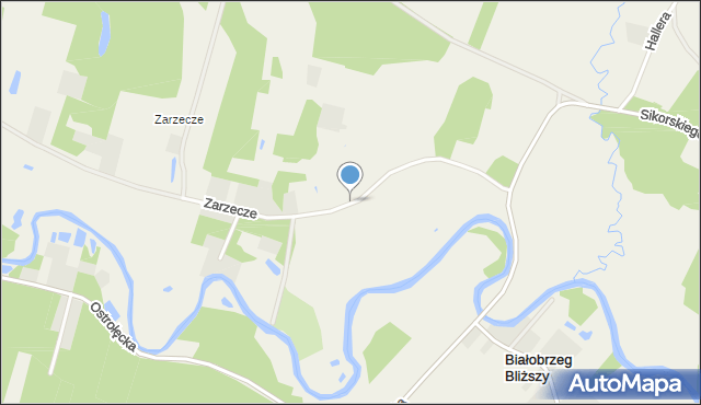 Białobrzeg Dalszy, Zarzecze, mapa Białobrzeg Dalszy