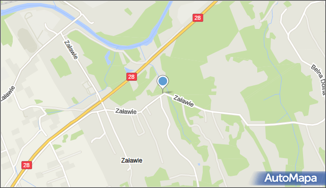 Biecz powiat gorlicki, Załawie, mapa Biecz powiat gorlicki