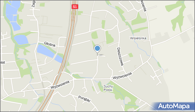 Bielsko-Biała, Zalotników, mapa Bielsko-Białej