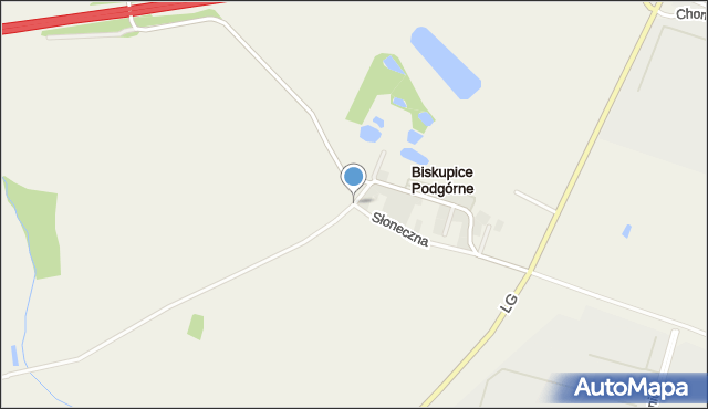Biskupice Podgórne, Zachodnia, mapa Biskupice Podgórne