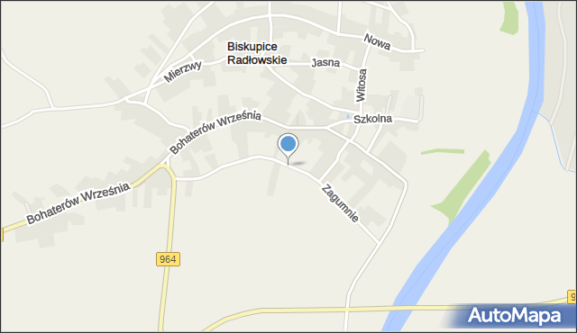 Biskupice Radłowskie, Zagumnie, mapa Biskupice Radłowskie