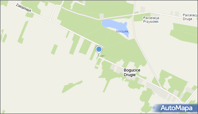 Bogucice Drugie, Zakamień, mapa Bogucice Drugie