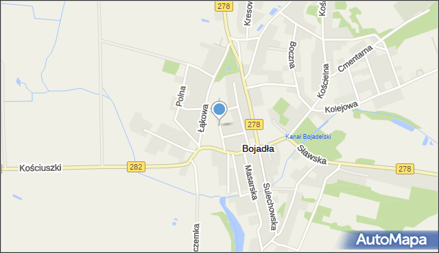 Bojadła, Żabia, mapa Bojadła