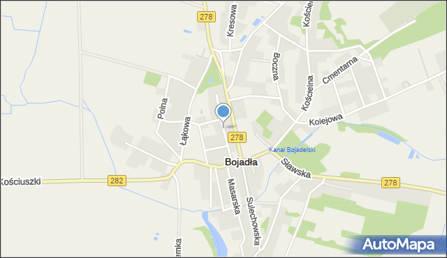 Bojadła, Zapomniana, mapa Bojadła