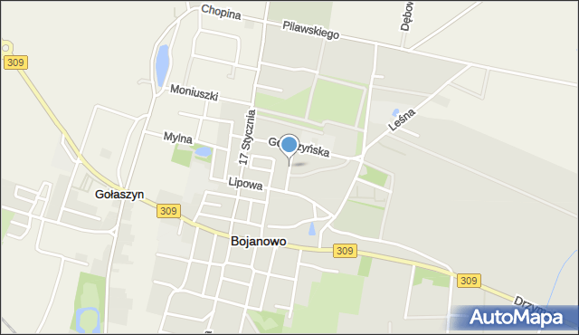 Bojanowo powiat rawicki, Zacisze, mapa Bojanowo powiat rawicki