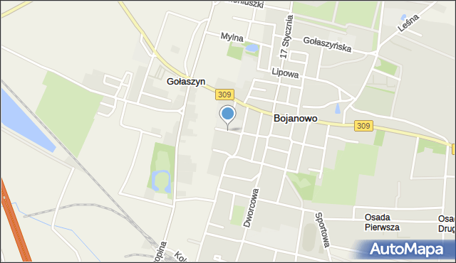 Bojanowo powiat rawicki, Zapłocie, mapa Bojanowo powiat rawicki