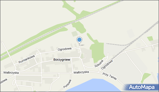 Borzygniew, Zamkowa, mapa Borzygniew