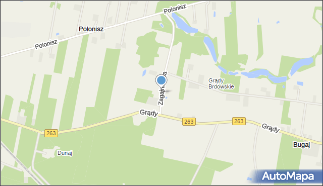 Brdów, Zagajnikowa, mapa Brdów