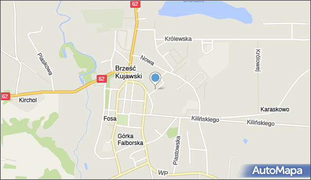 Brześć Kujawski, Zaułek, mapa Brześć Kujawski