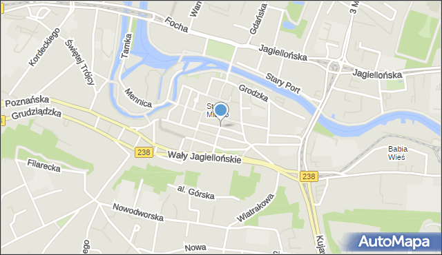 Bydgoszcz, Zaułek, mapa Bydgoszczy