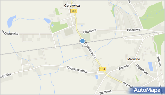 Cerekwica gmina Rokietnica, Zachodnia, mapa Cerekwica gmina Rokietnica