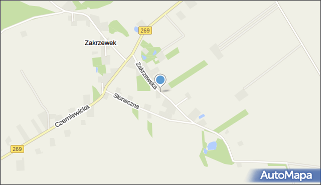 Choceń, Zakrzewska, mapa Choceń