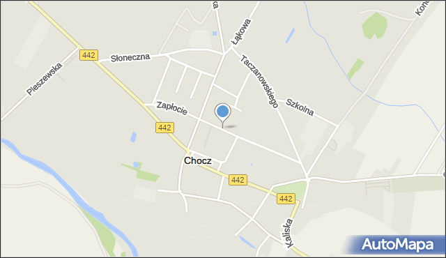 Chocz, Zapłocie, mapa Chocz