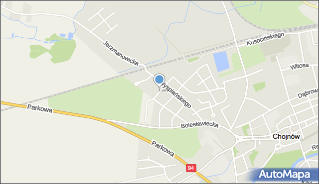 Chojnów powiat legnicki, Zapolskiej Gabrieli, mapa Chojnów powiat legnicki