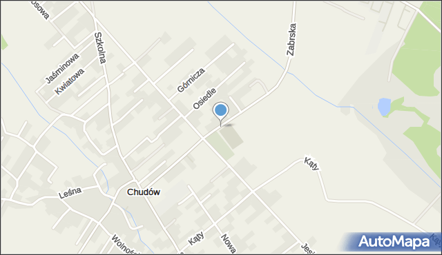 Chudów, Zabrska, mapa Chudów