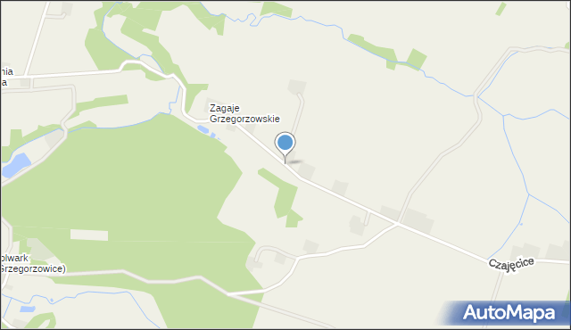 Czajęcice, Zagaje Grzegorzowskie, mapa Czajęcice