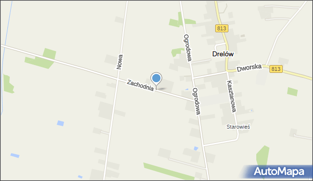 Drelów, Zachodnia, mapa Drelów