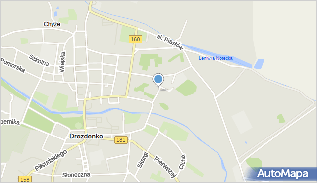 Drezdenko, Zamkowa, mapa Drezdenko