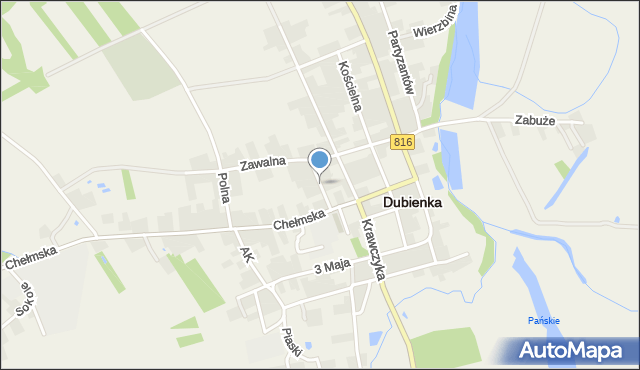 Dubienka, Zabrowarna, mapa Dubienka
