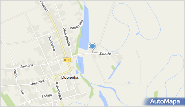 Dubienka, Zabuże, mapa Dubienka