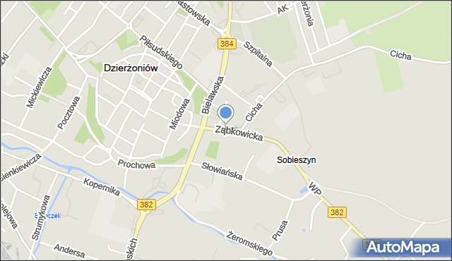 Dzierżoniów, Ząbkowicka, mapa Dzierżoniów