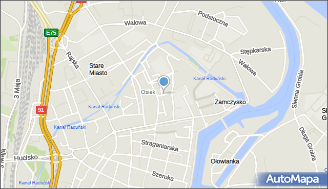 Gdańsk, Zamkowa, mapa Gdańska